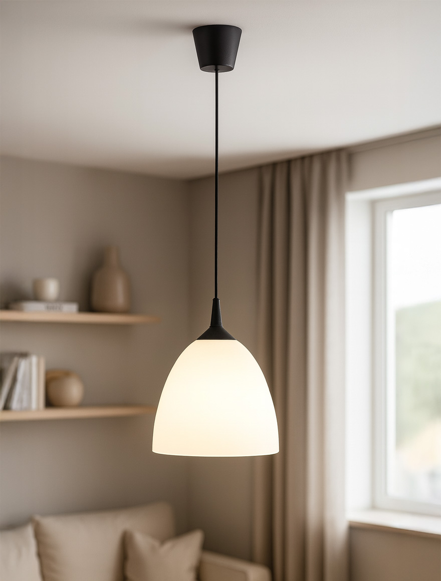 Подвесной светильник LERA 1xE27, чёрный + белый, ALFA