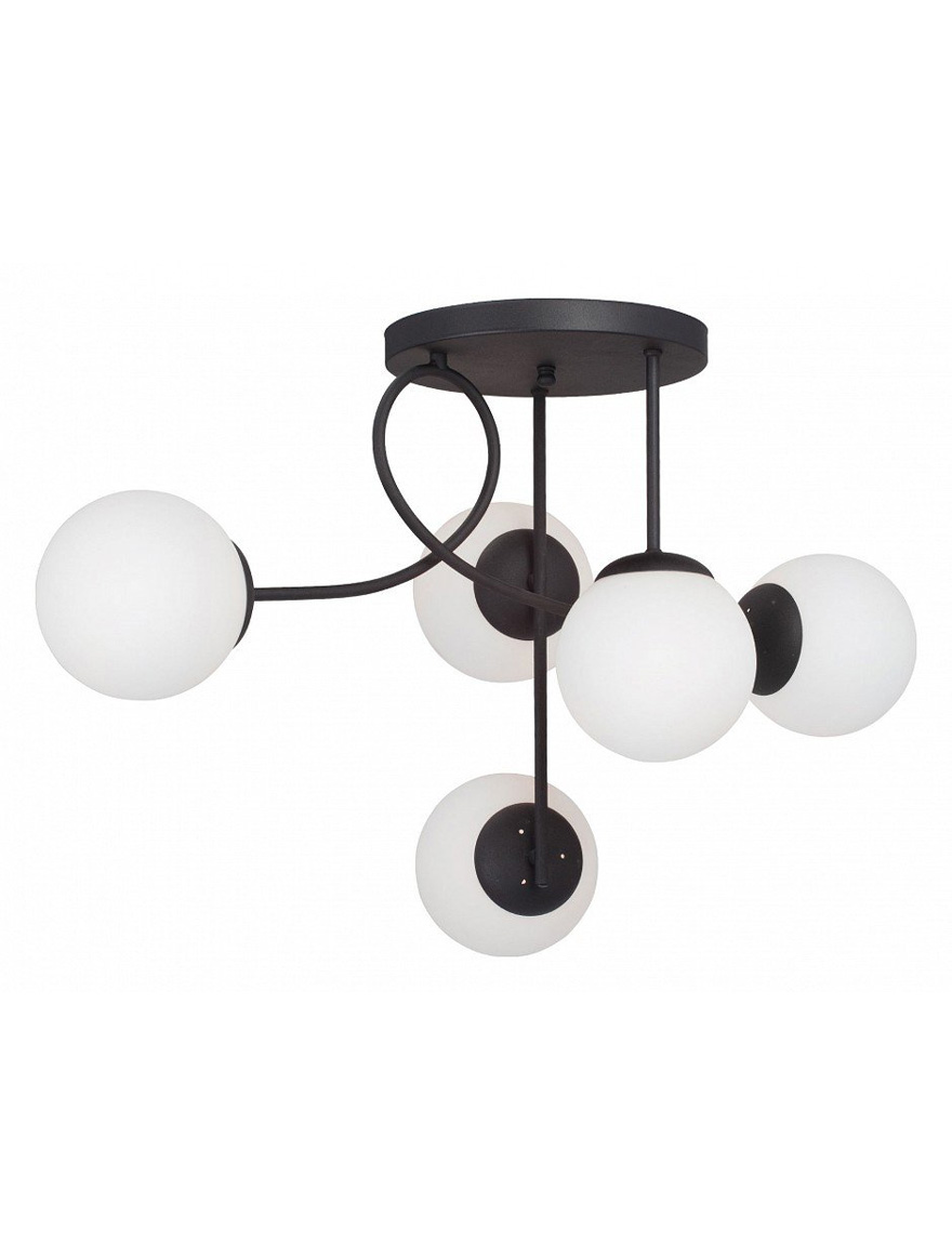 Lustră MODERN 5xE14 negru+alb ALFA