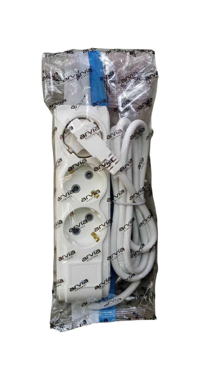 Удлинитель с 3 розетками, 2 м, 16 А, 220-250 В, MOTTO ARVIA