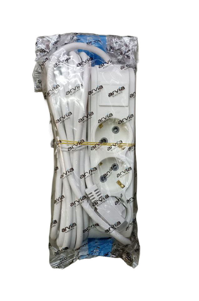 Удлинитель с 3 розетками, 5 м, 16 А, 220-250 В, MOTTO ARVIA