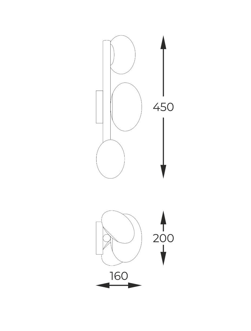 Настенный светильник OMI 1178, 3xG9, чёрный + белый, ZUMALINE