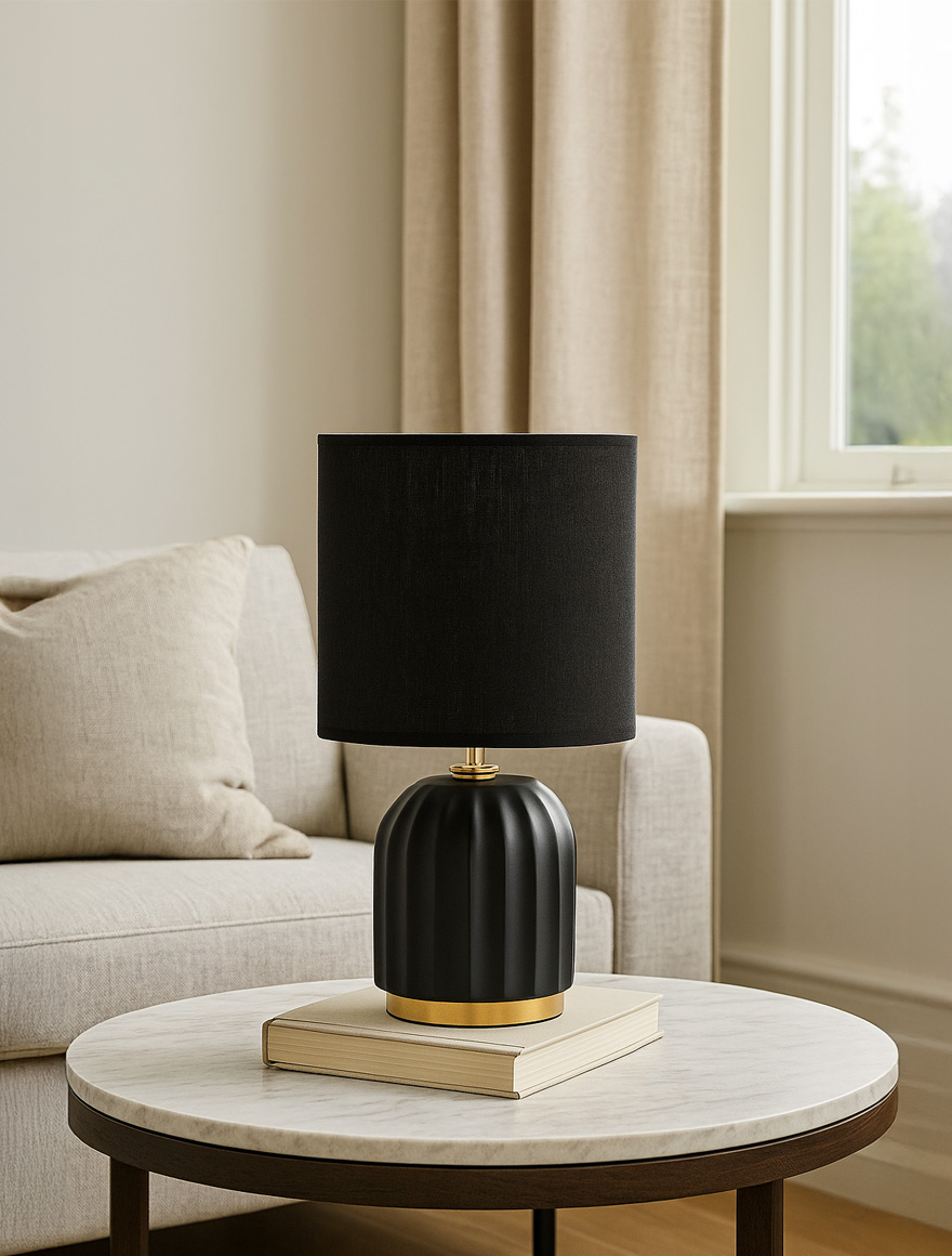 Напольный светильник HS8723-BL 1xE14 керамический черный+золотой ZUMALINE