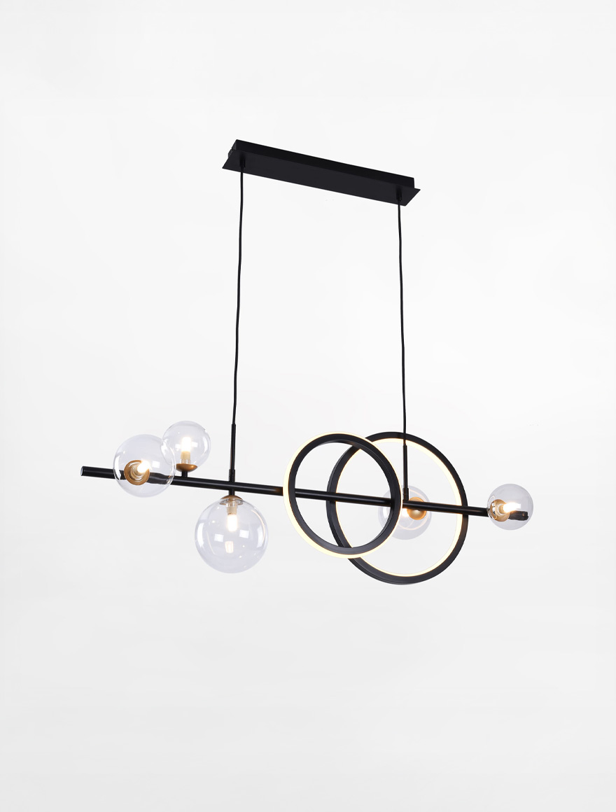 Люстра MD2448-7B-3BGD TAREMI 5xG9+LED 15W 3000-6000K черный+золотой ZUMALINE