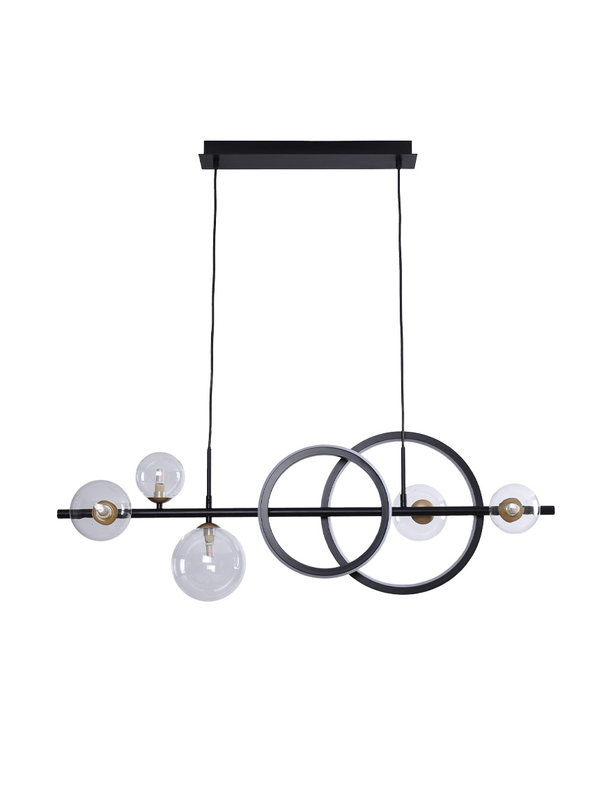 Lustră MD2448-7B-3BGD TAREMI 5xG9+LED 15W 3000-6000K negru+aur ZUMALINE