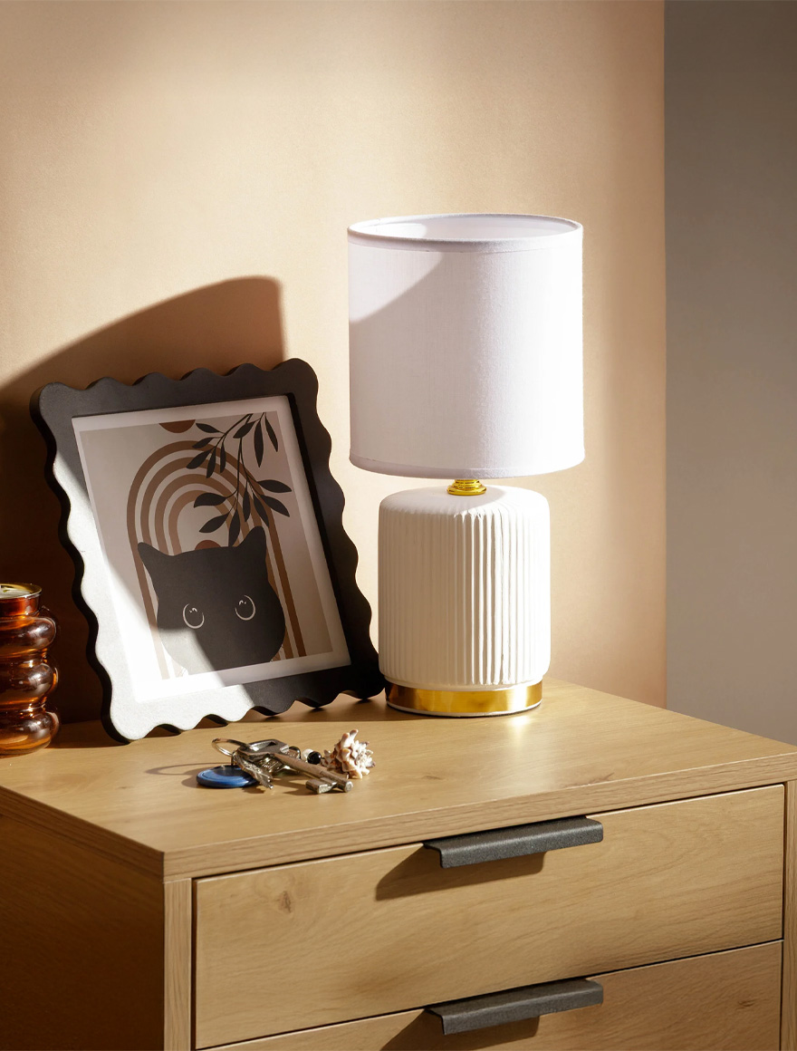 Напольный светильник HS8720-WH 1xE14 керамика белый+золото ZUMALINE