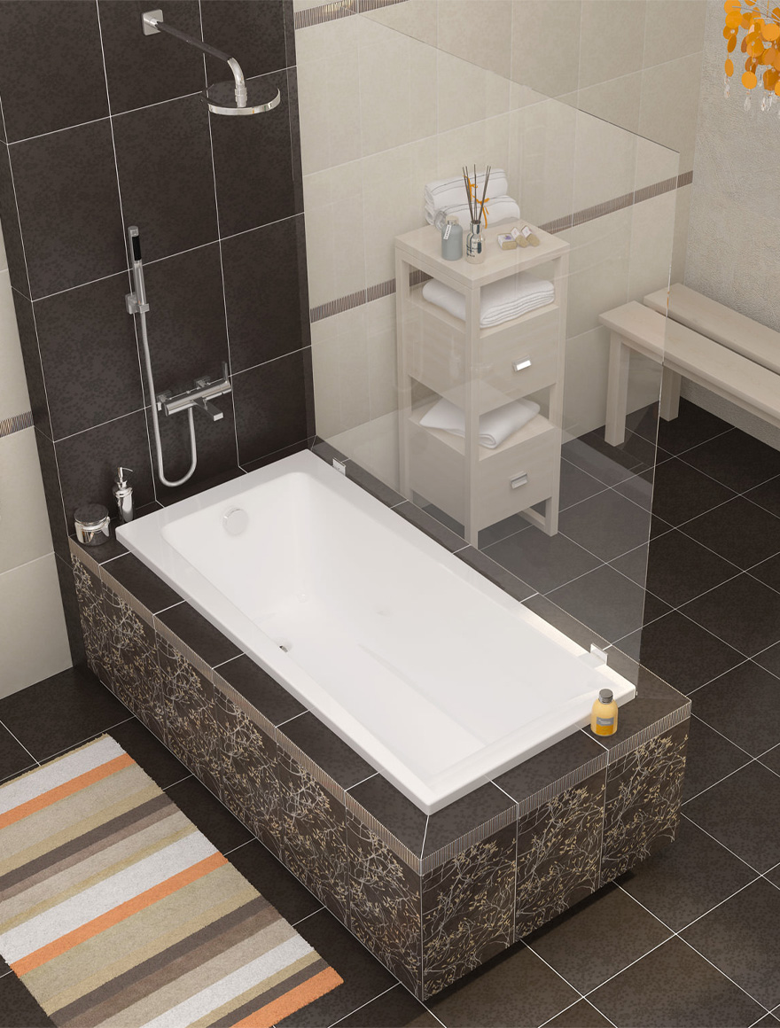 80096 Прямоугольная акриловая ванна 1700x700 + комплект ножек Lorena Cersanit