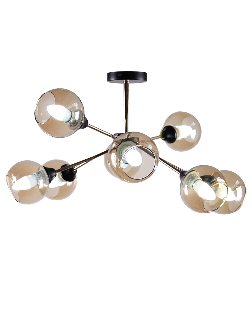 Lustră 8*E27 negru+aur S11402-8 Luminaled