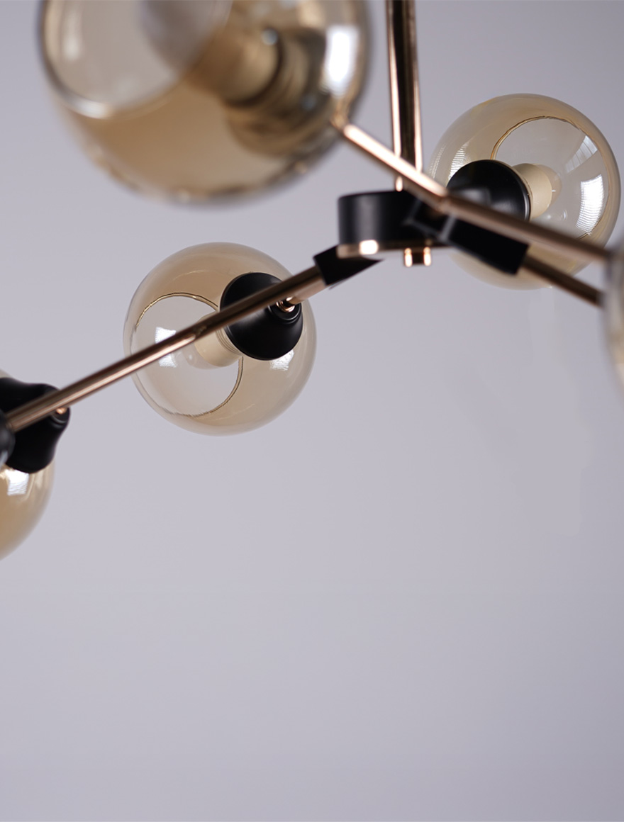 Lustră 8*E27 negru+aur S11402-8 Luminaled