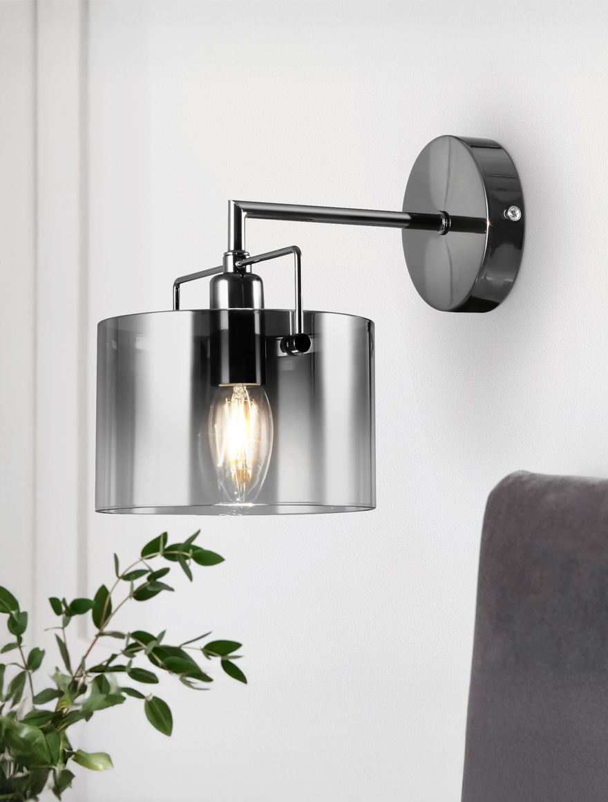 Настенный светильник 1xE27, фуме, S11419-1, Luminaled