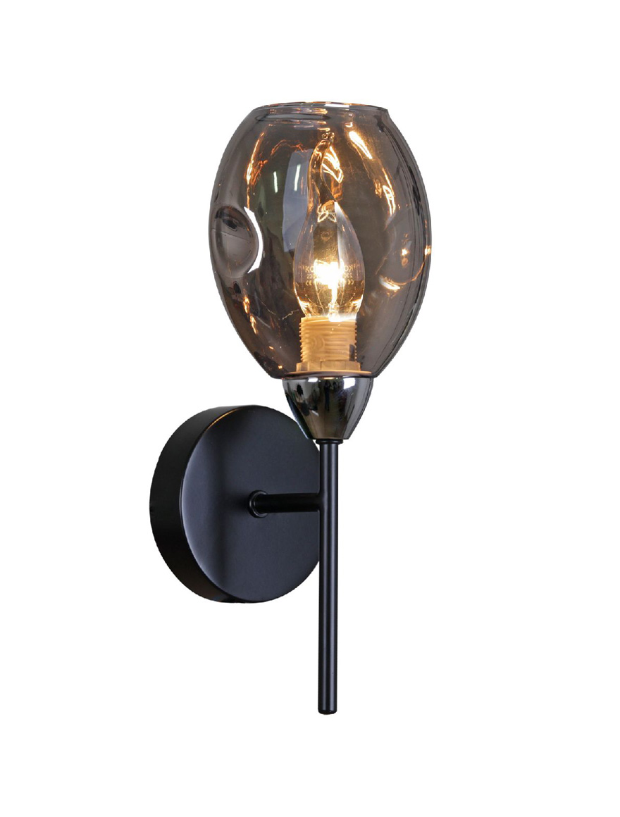 Настенный светильник 1xE14, фуме + хром, S11420-1, Luminaled