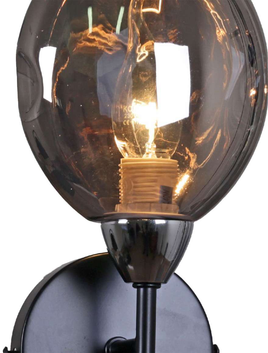 Настенный светильник 1xE14, фуме + хром, S11420-1, Luminaled