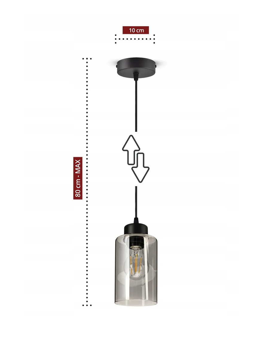 Подвесной светильник 1xE27, чёрный, S11440-1, Luminaled