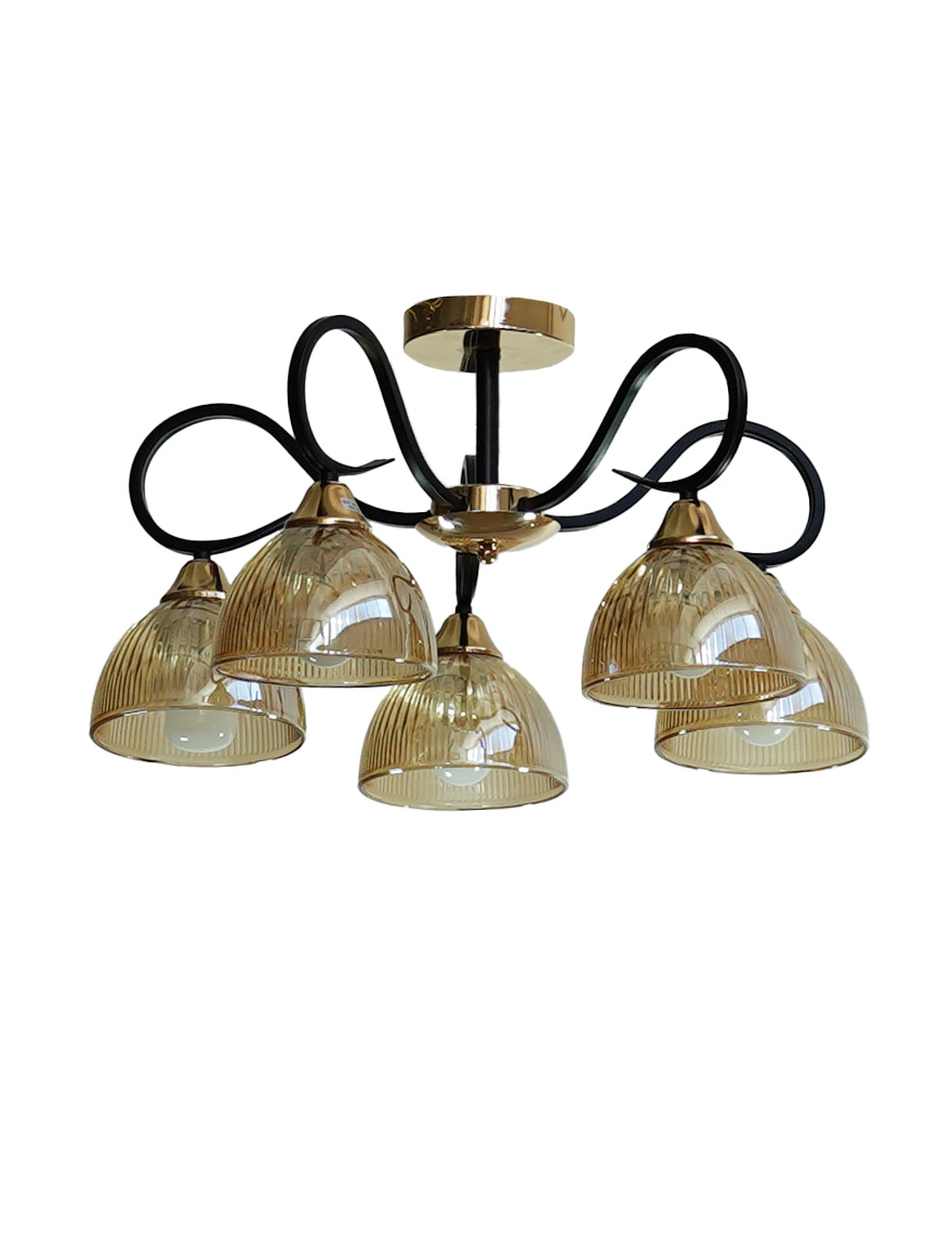 Люстра 5*E27 золотисто-черная S11483-5 с подсветкой