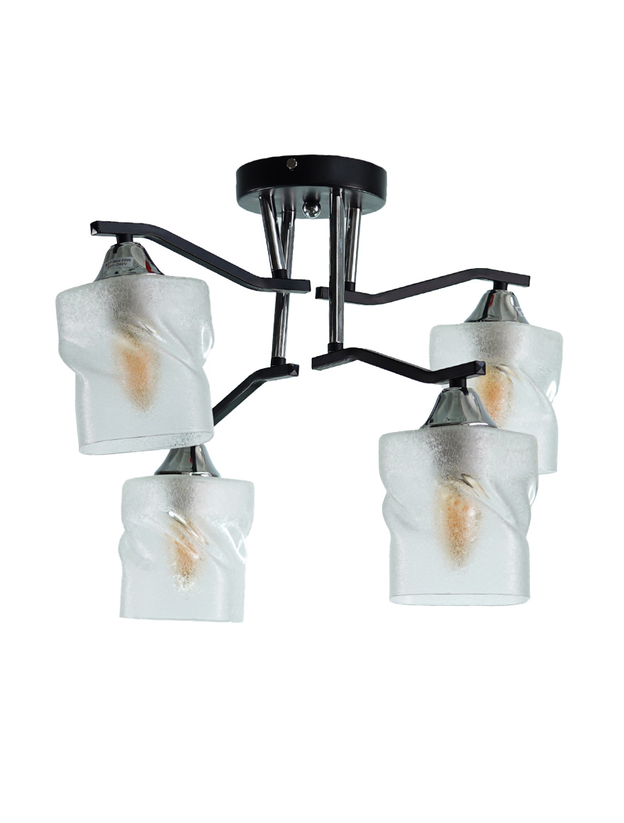 Люстра 4*E27 хром+черная S11485-4 с подсветкой