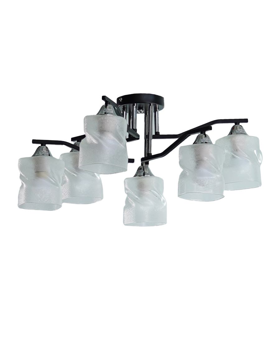 Люстра 6*E27 хром+черная S11485-6 с подсветкой