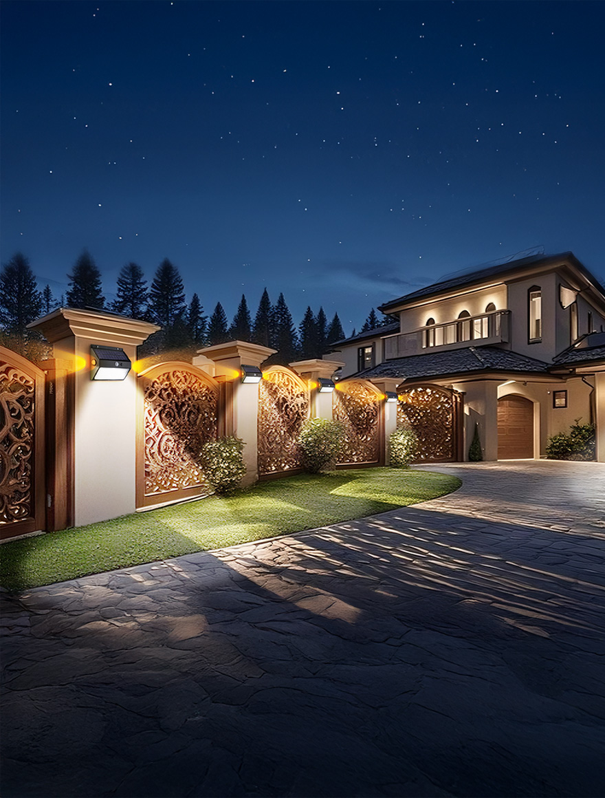 Corp de ilum. pe perete solar ZQ-BD-004JX 3000-6500K senz. misc IP65