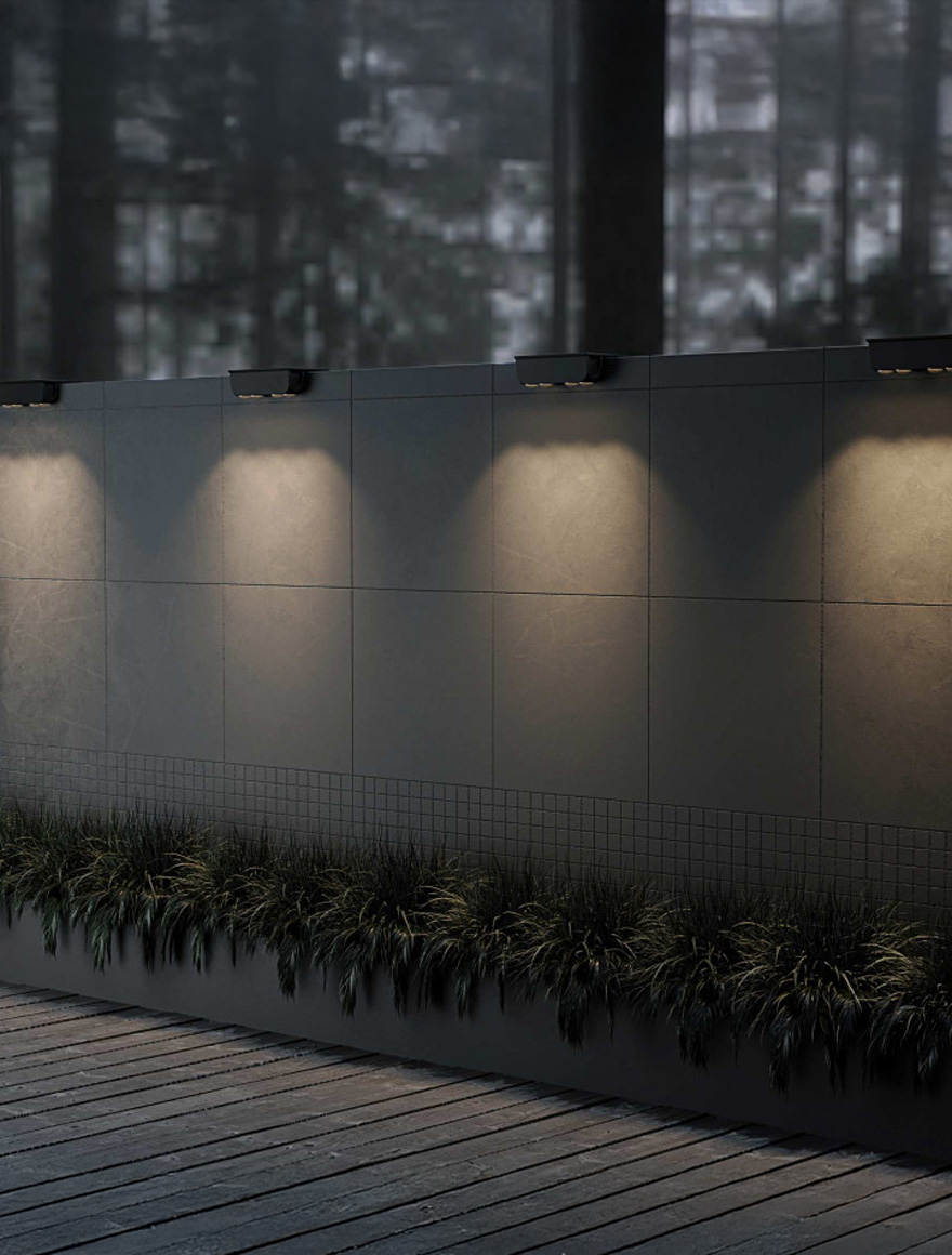 Corp de ilum. pe perete solar ZQ-WQD-004 12CCT+RGB IP65