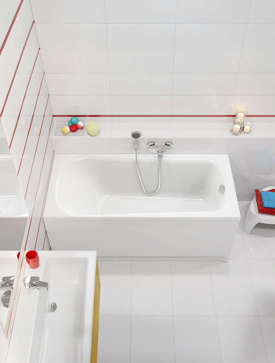 81175 Cadă dreptunghiulară Nao acril 1500x700 + set piciorușe Cersanit