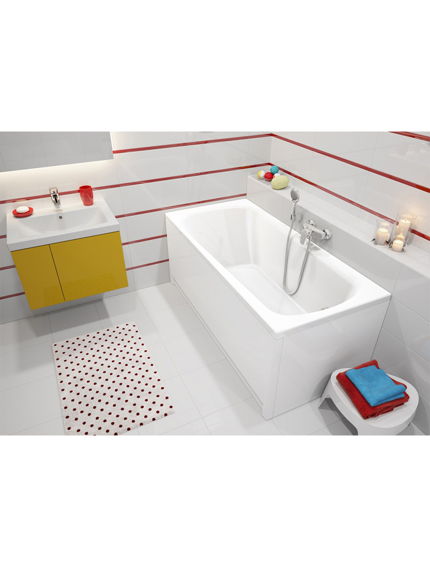 81176 Cadă dreptunghiulară Nao acril 1600x700 + set piciorușe Cersanit