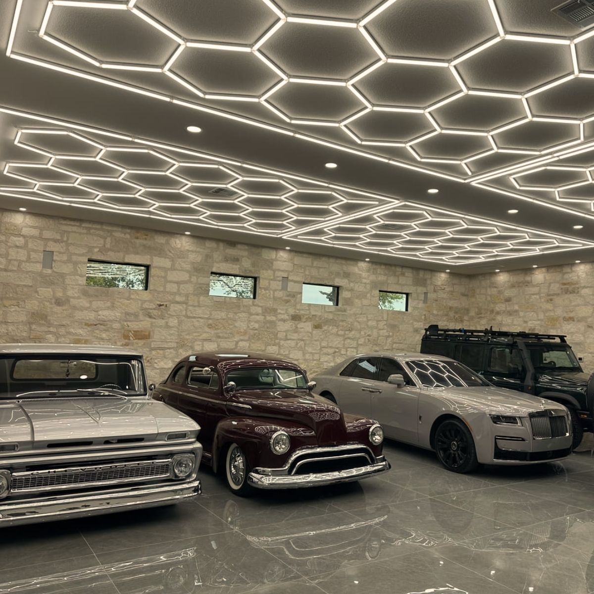 Шестиугольная система освещения 2,5*5,1 м, 442 Вт, 6500K, IP20, AC100-220V.