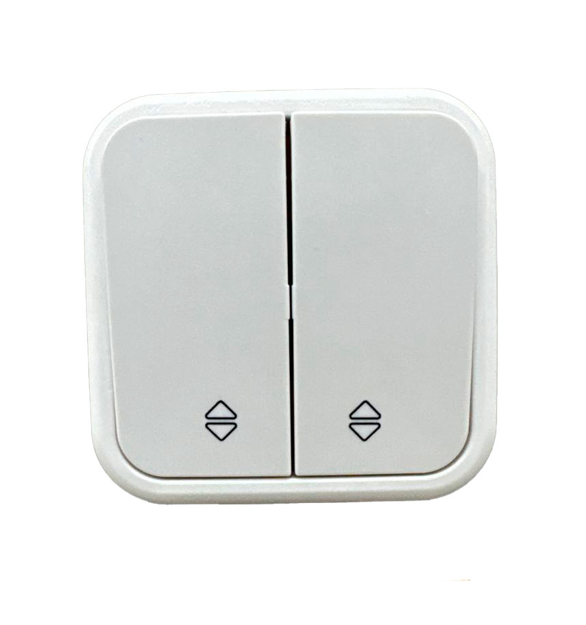 Выключатель накладной проходной (лестничный) 2-клавишный, белый, ARIA ARVIA