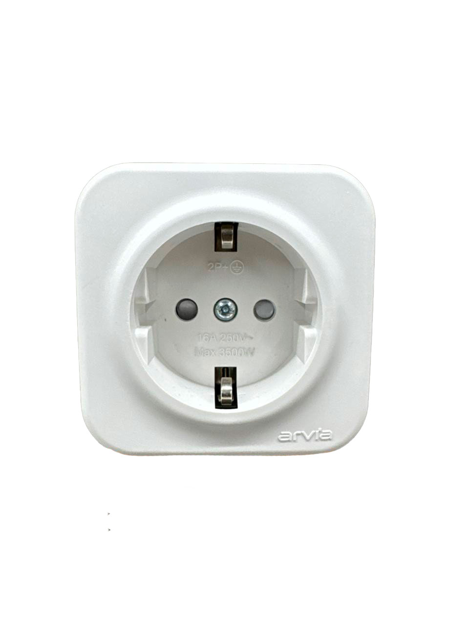 Накладная розетка с заземлением и защитными шторками (обтураторами) 16 А, белая, ARIA ARVIA