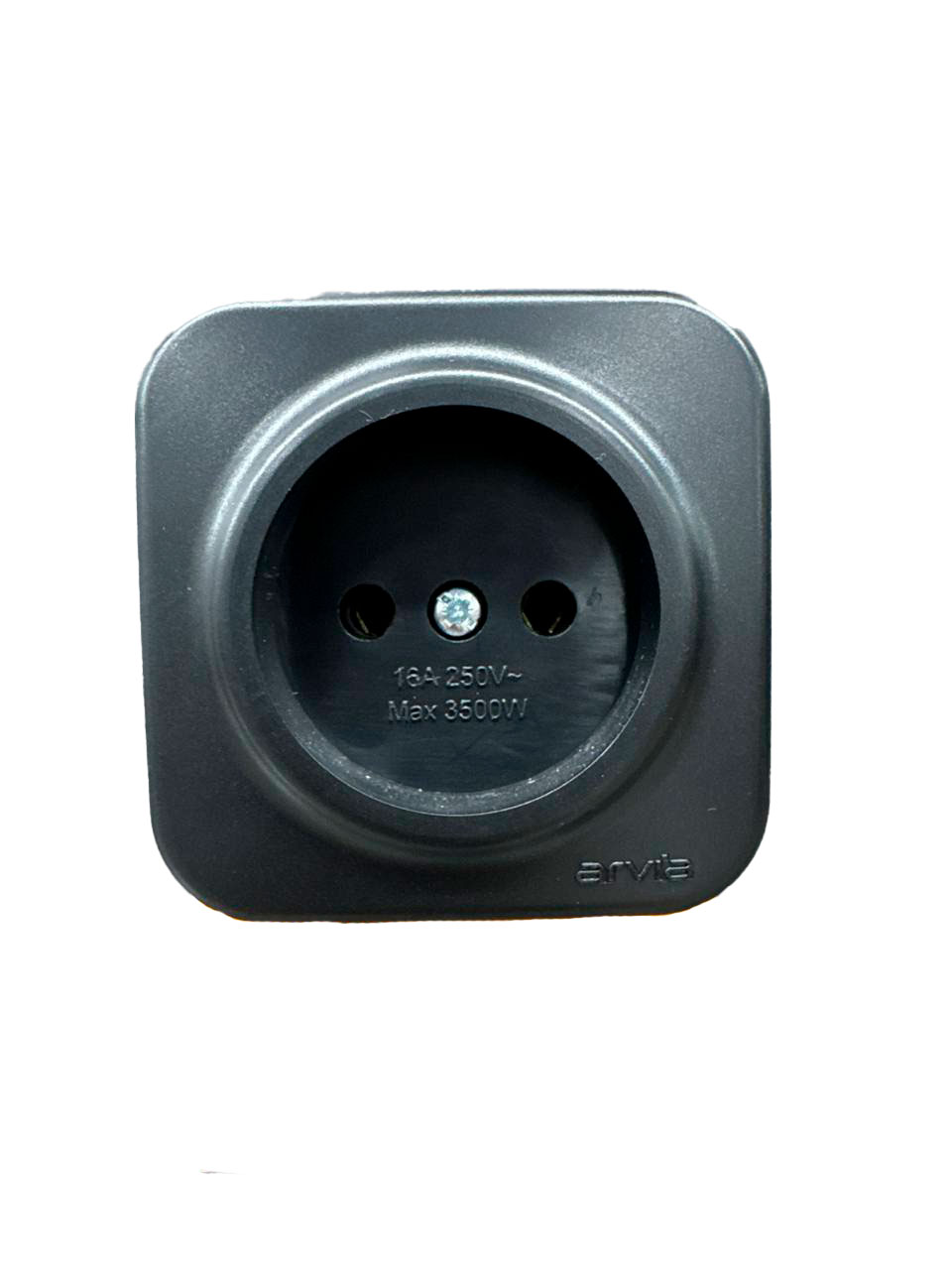 Накладная розетка без заземления 16 А, чёрная, ARIA ARVIA