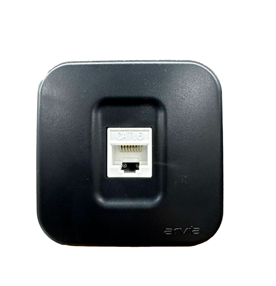 Накладная одиночная интернет-розетка CAT 6, чёрная ARIA ARVIA