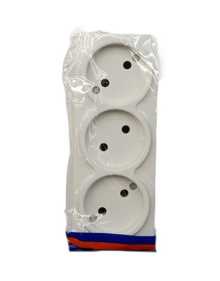 Блок из 3 розеток, 2P, 10A, белый, SELENA, 1000 кВт