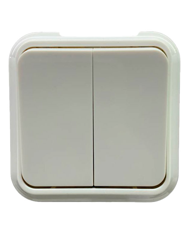 Двухполюсный двойной выключатель 2P 10A, белый, SELENA 1000 кВт