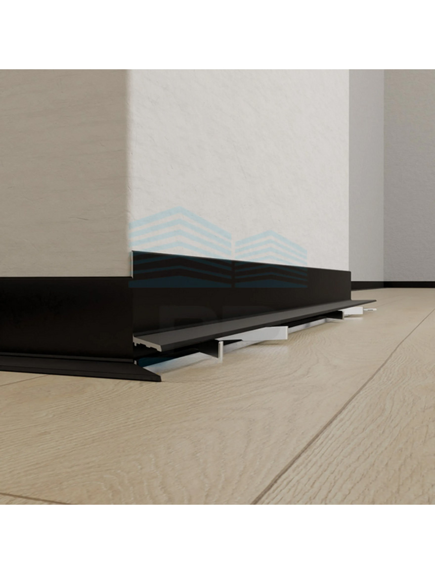 Миниатюрный алюминиевый плинтус MPA217B PP 2600 мм, черный