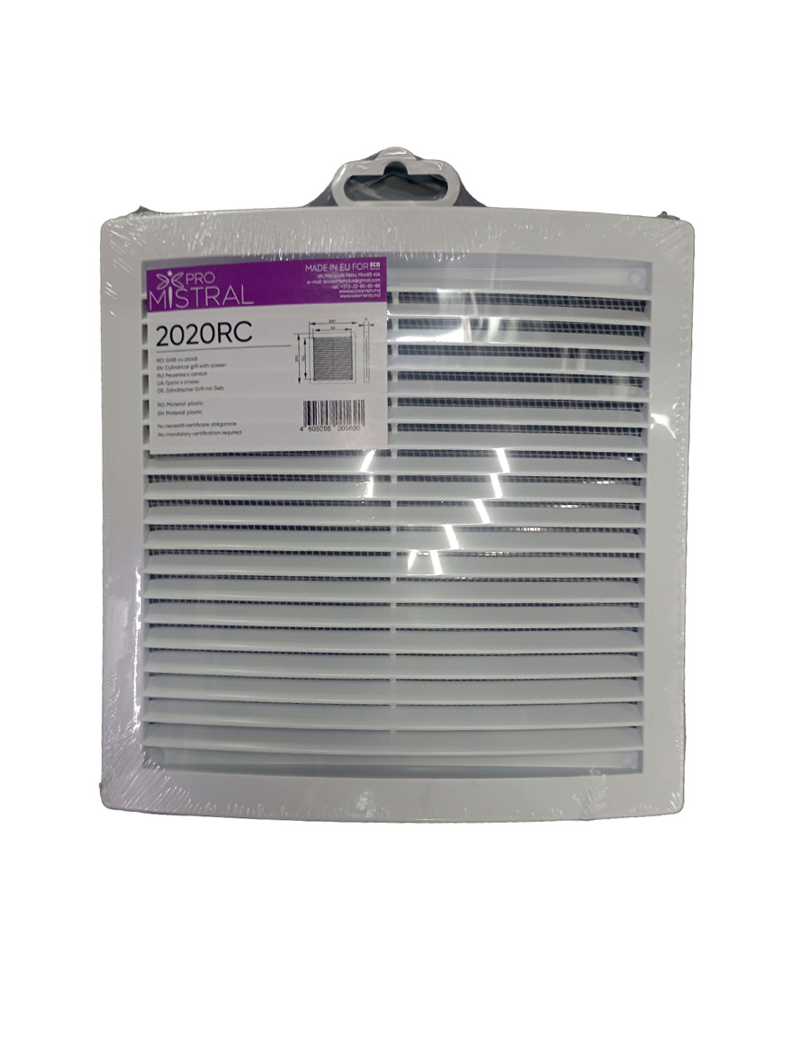 Grilă ventilație din ABS plastic 20x20 White Mistral 2020RC