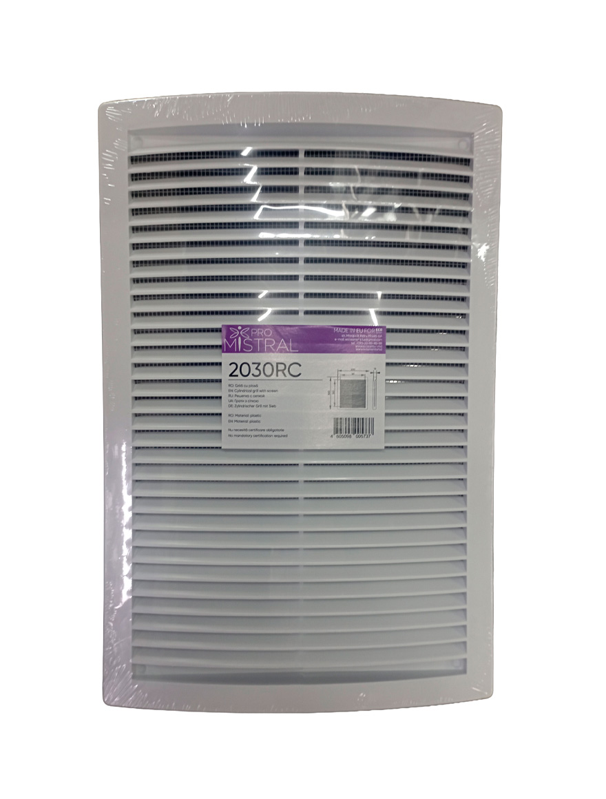 Вентиляционная решетка из АБС-пластика 20x30, белая, Mistral 2030RC