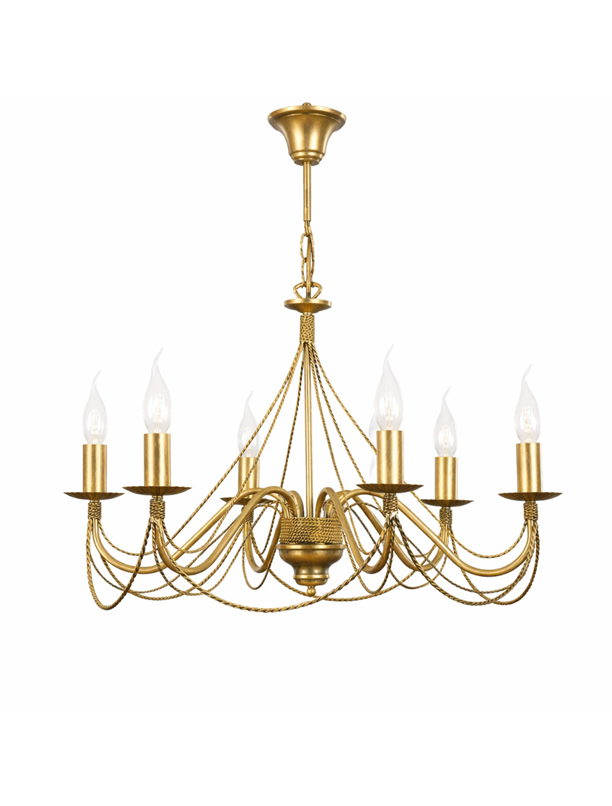 Lustră TORI 6XE14 antică aurie EMIBIG