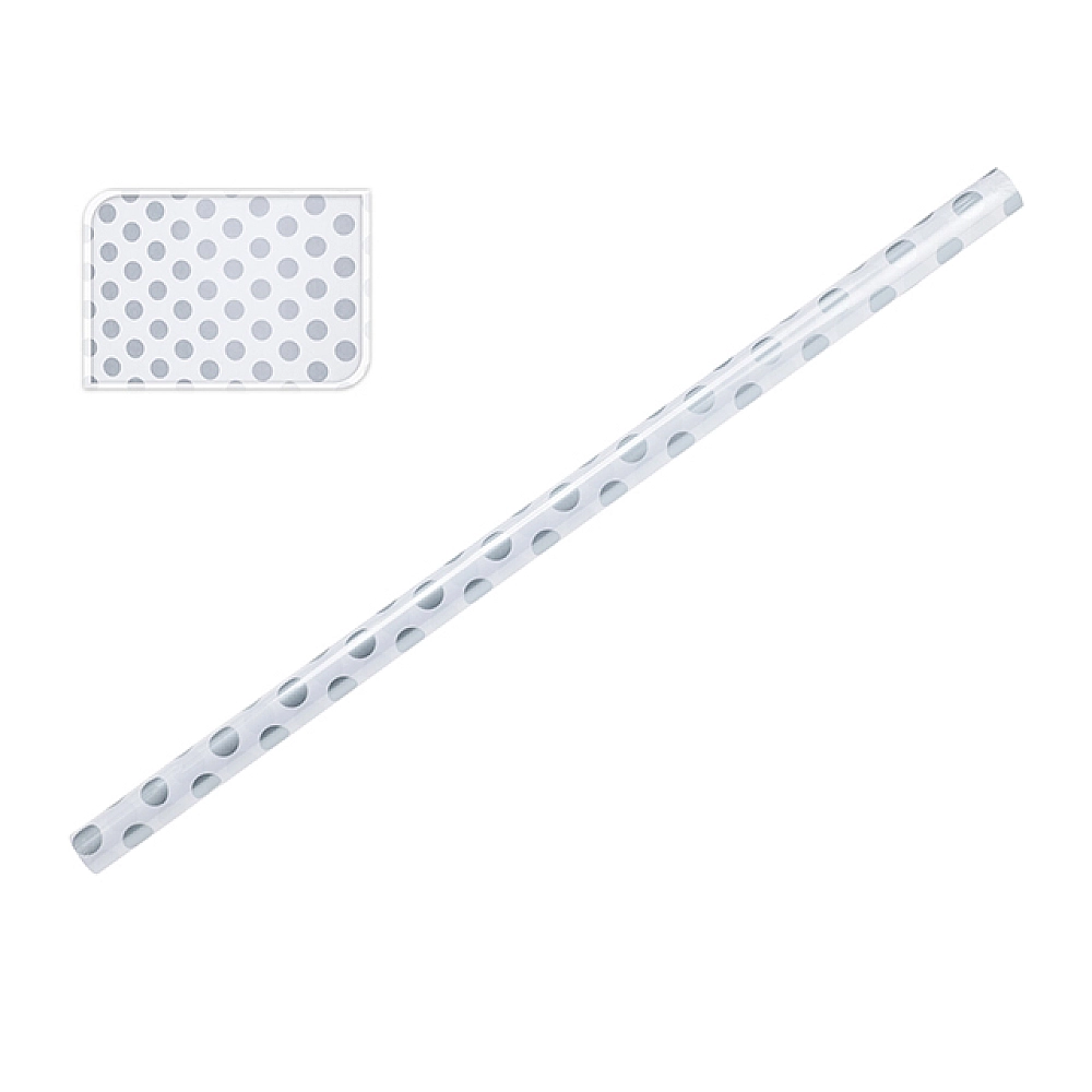 Hârtie pentru ambalat cadouri 4mX70cm "Buline argintii"