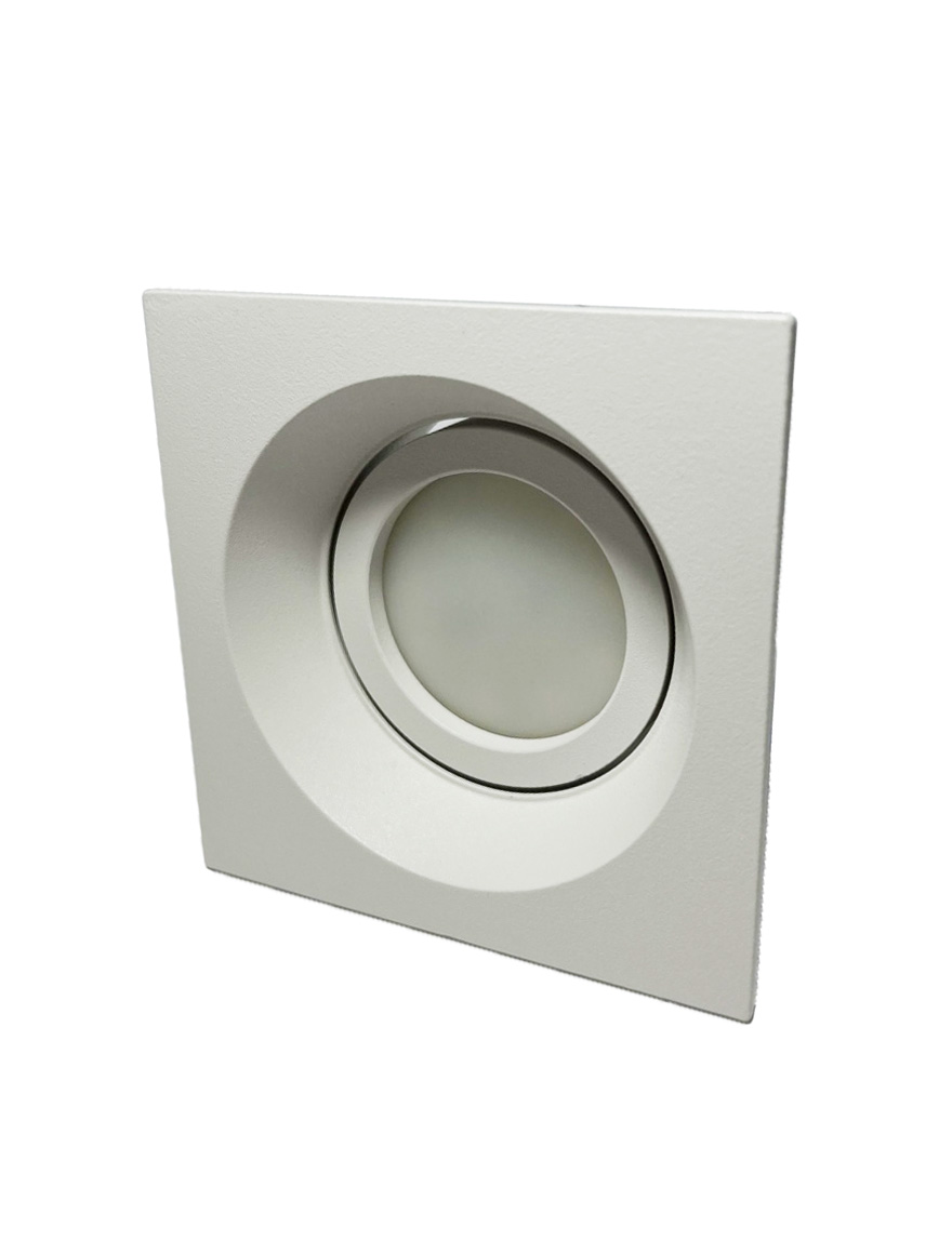 Spot încorporat 1xMR16 95*95*30mm pătrat alb Luminaled