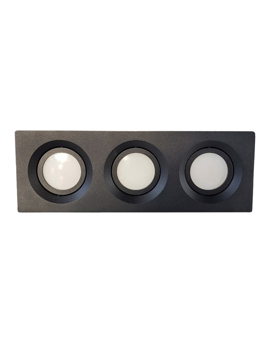 Spot încorporat 3xMR16 265*95*30 negru Luminaled