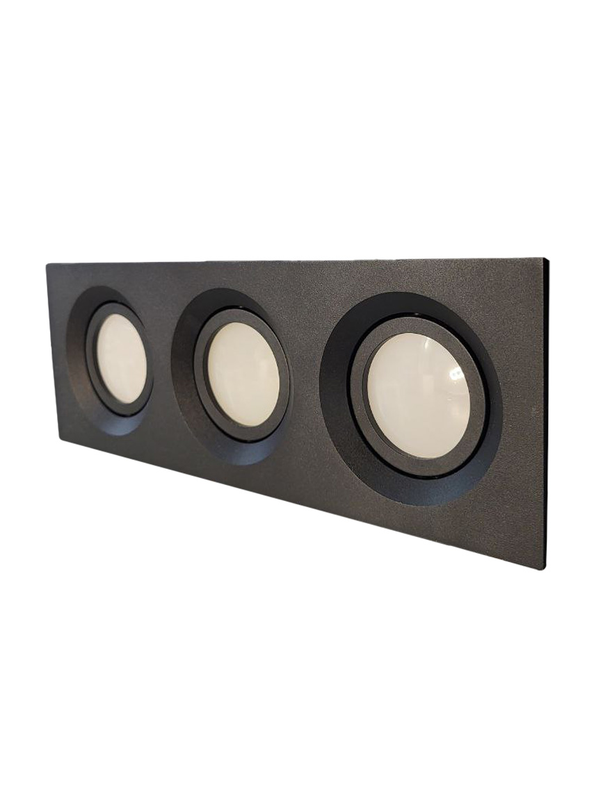 Spot încorporat 3xMR16 265*95*30 negru Luminaled