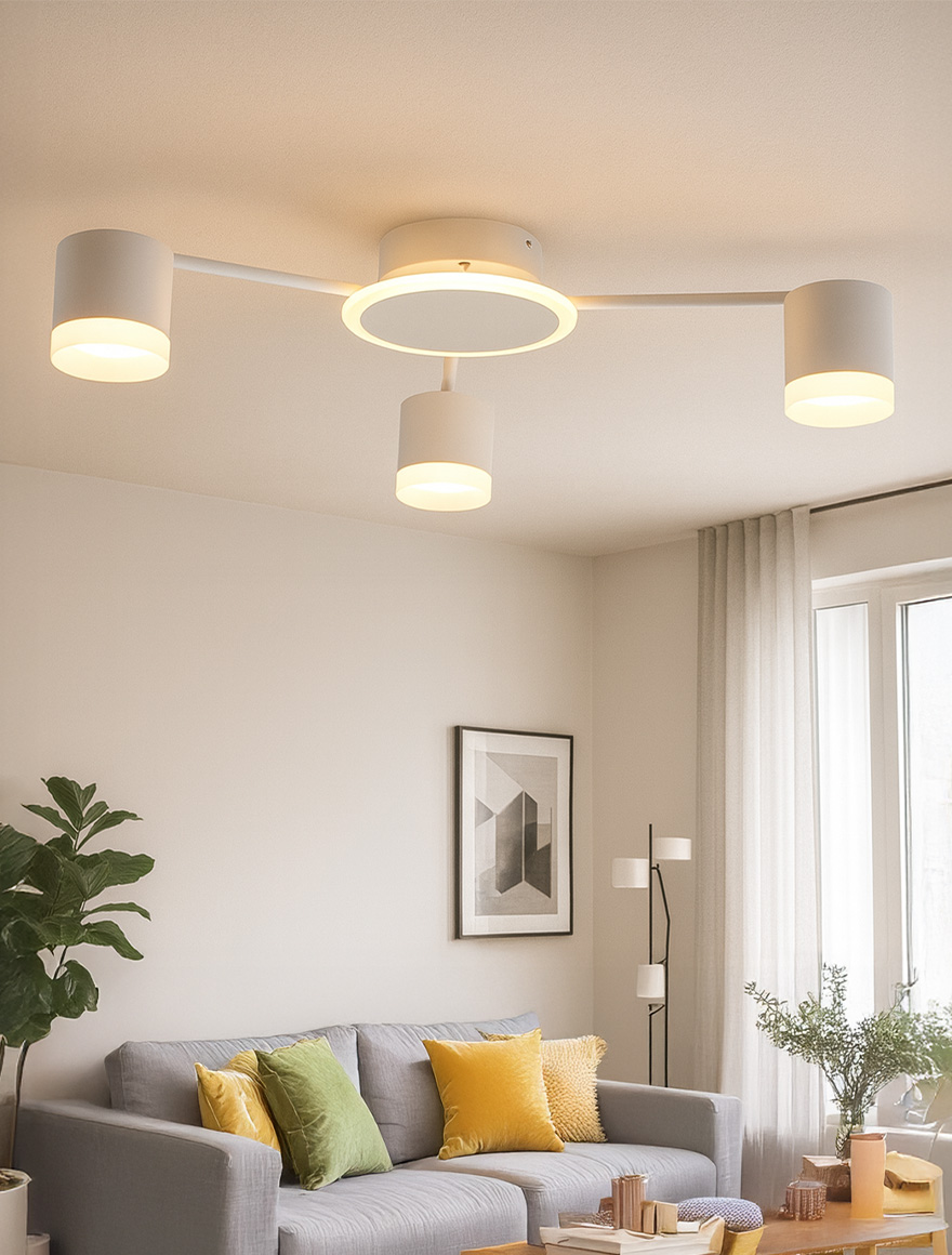 Lustră 3*GX53+LED 9W 4000K ală LUMINALED