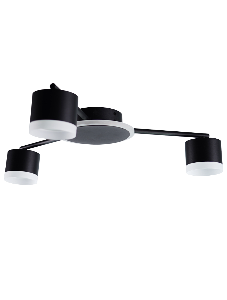 Lustră 3*GX53+LED 9W 4000K neagră LUMINALED