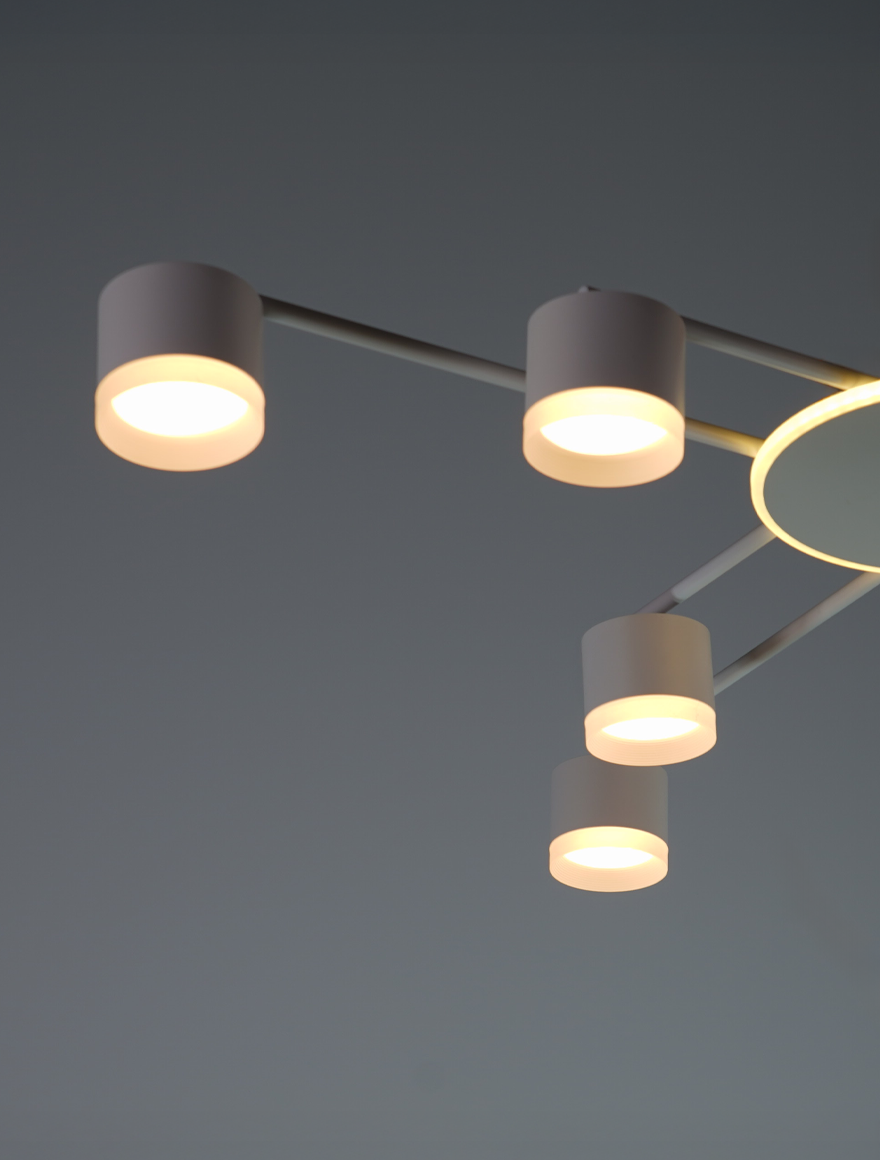 Lustră 8*GX53+LED 12W 4000K albă LUMINALED