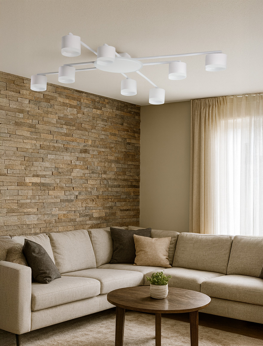 Lustră 8*GX53+LED 12W 4000K albă LUMINALED