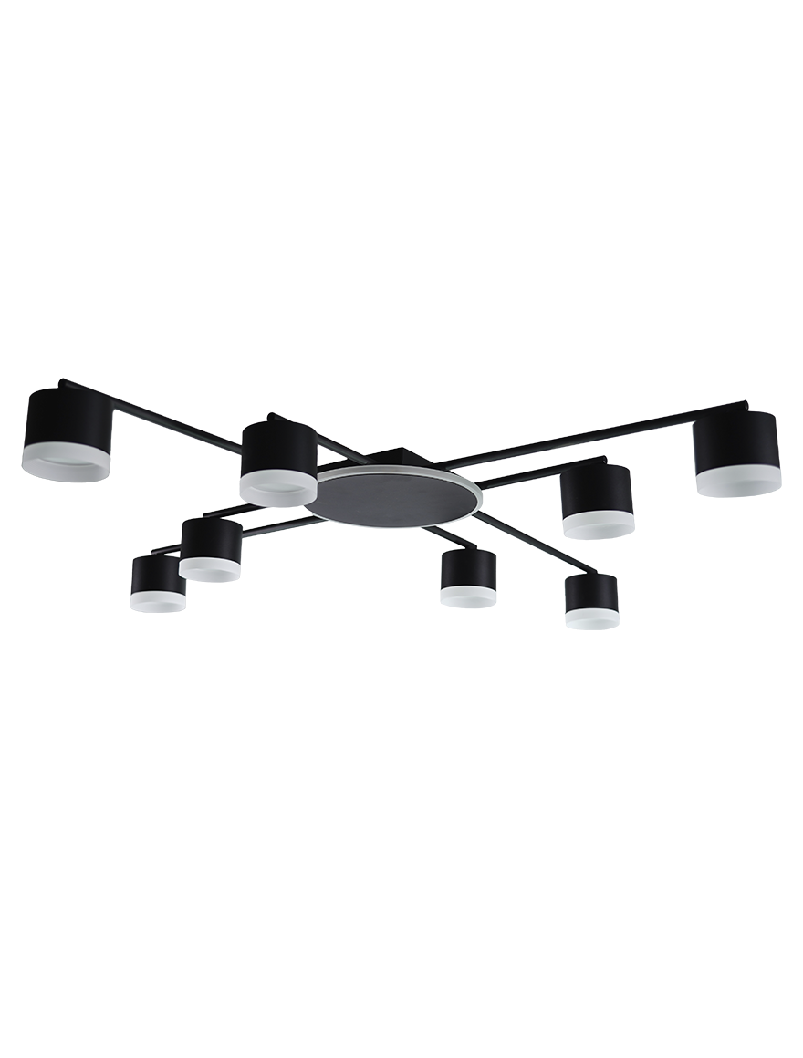 Lustră 8*GX53+LED 12W 4000K neagră LUMINALED