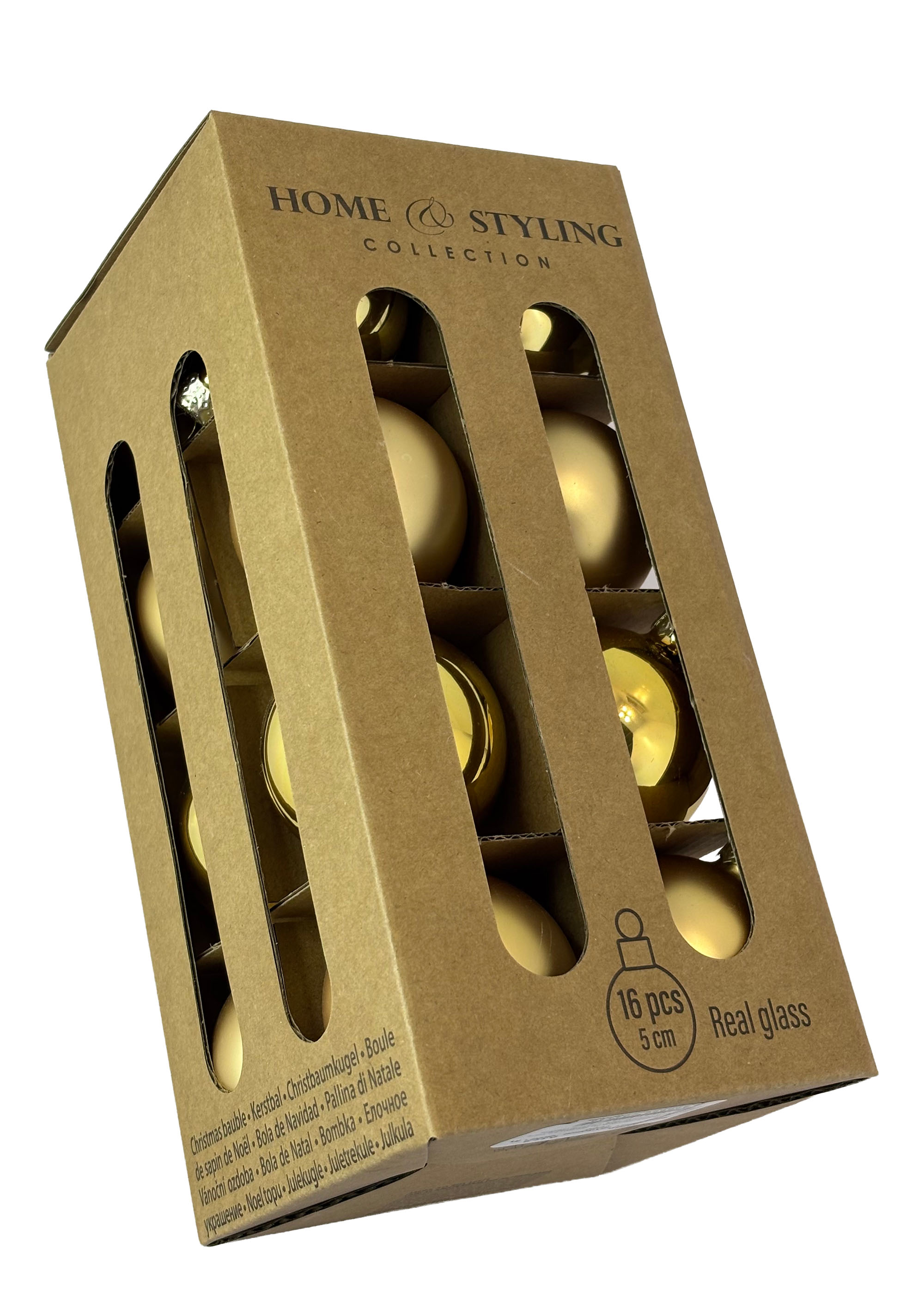 Set globuri 16X50mm "Gold", în cutie