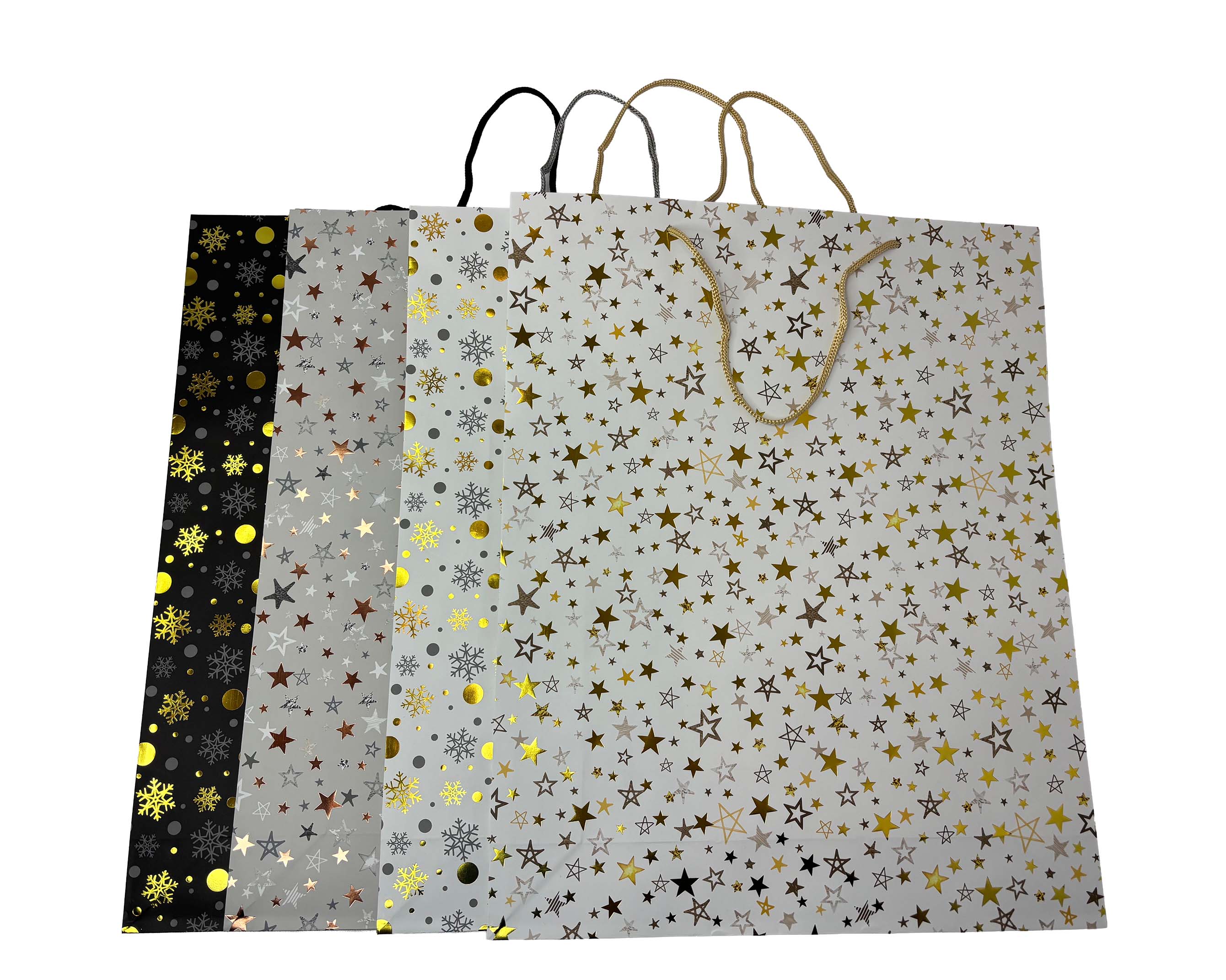 Pungă cadou "Steluțe și fulgi de nea" 33X10X41сm