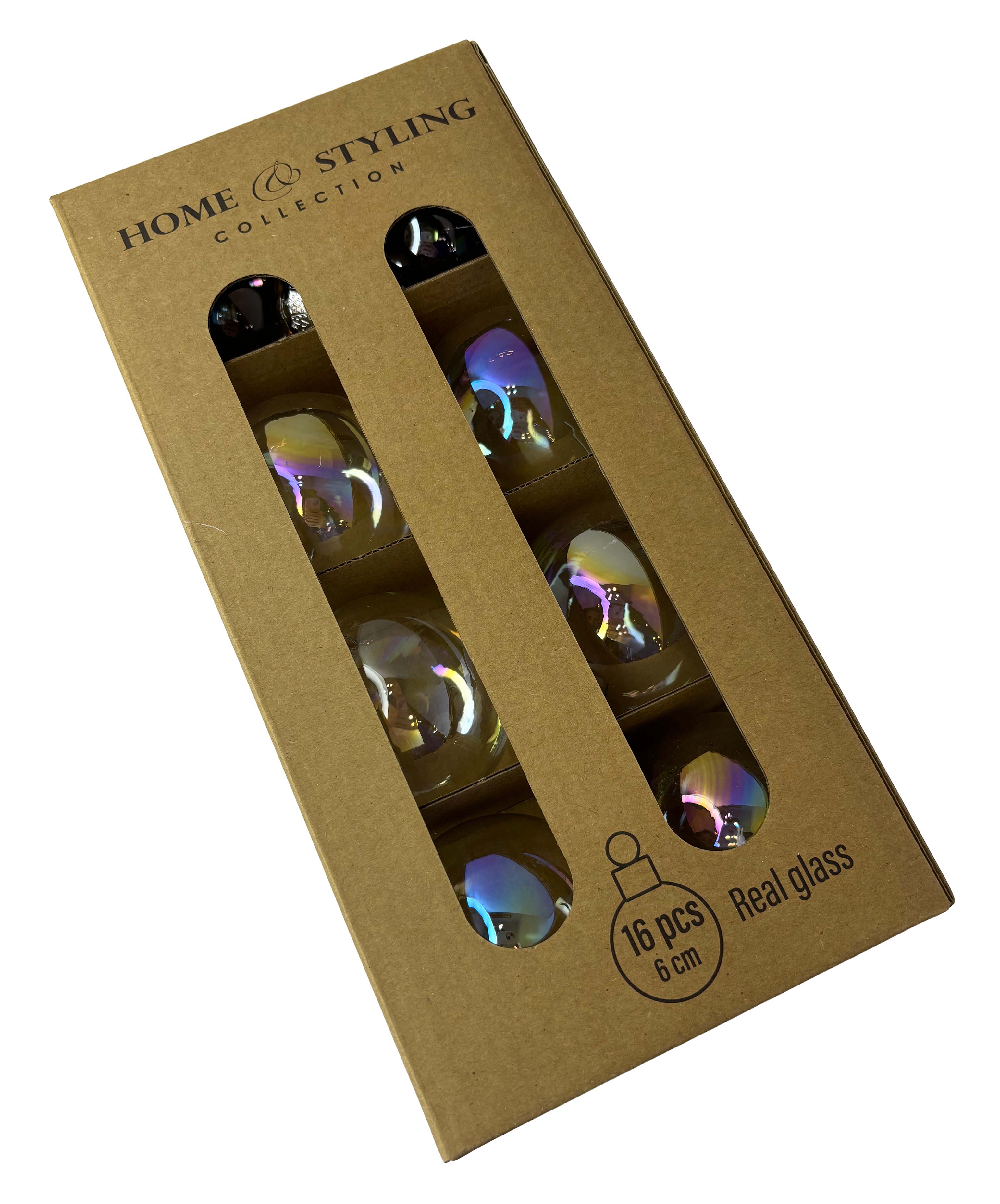 Set globuri 16X60mm "Iridescent", în cutie