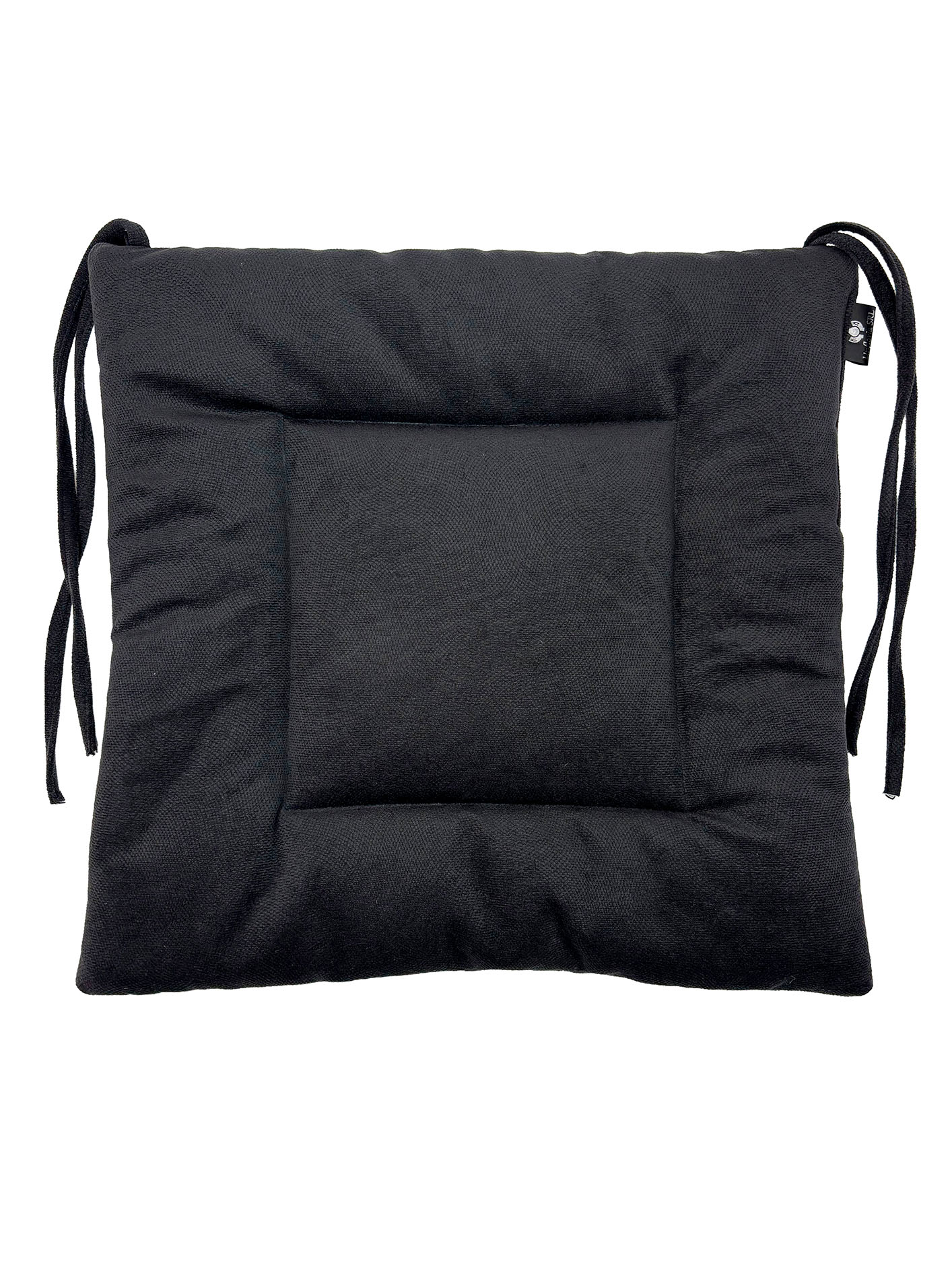 Подушка для стула 40*40 см с кружевом, черная, 37