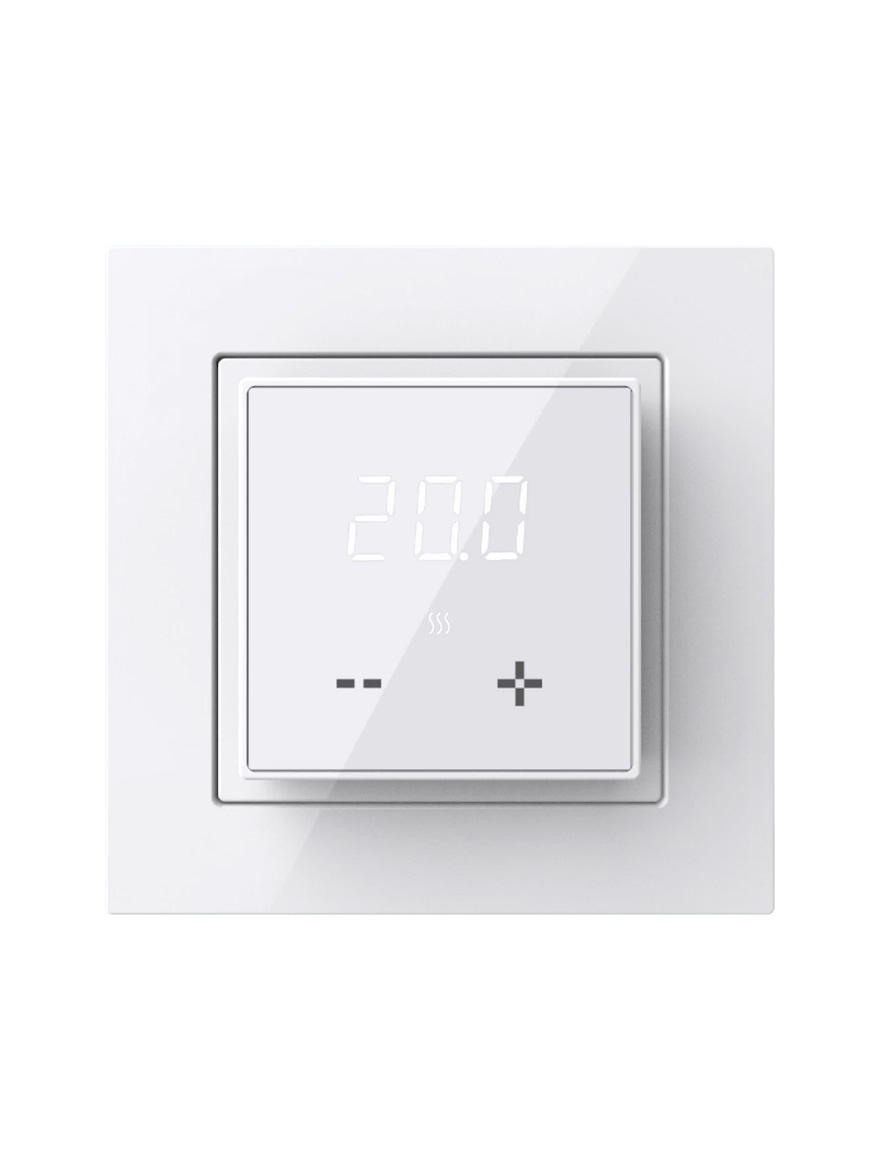 Белый цифровой термостат с датчиком 16А