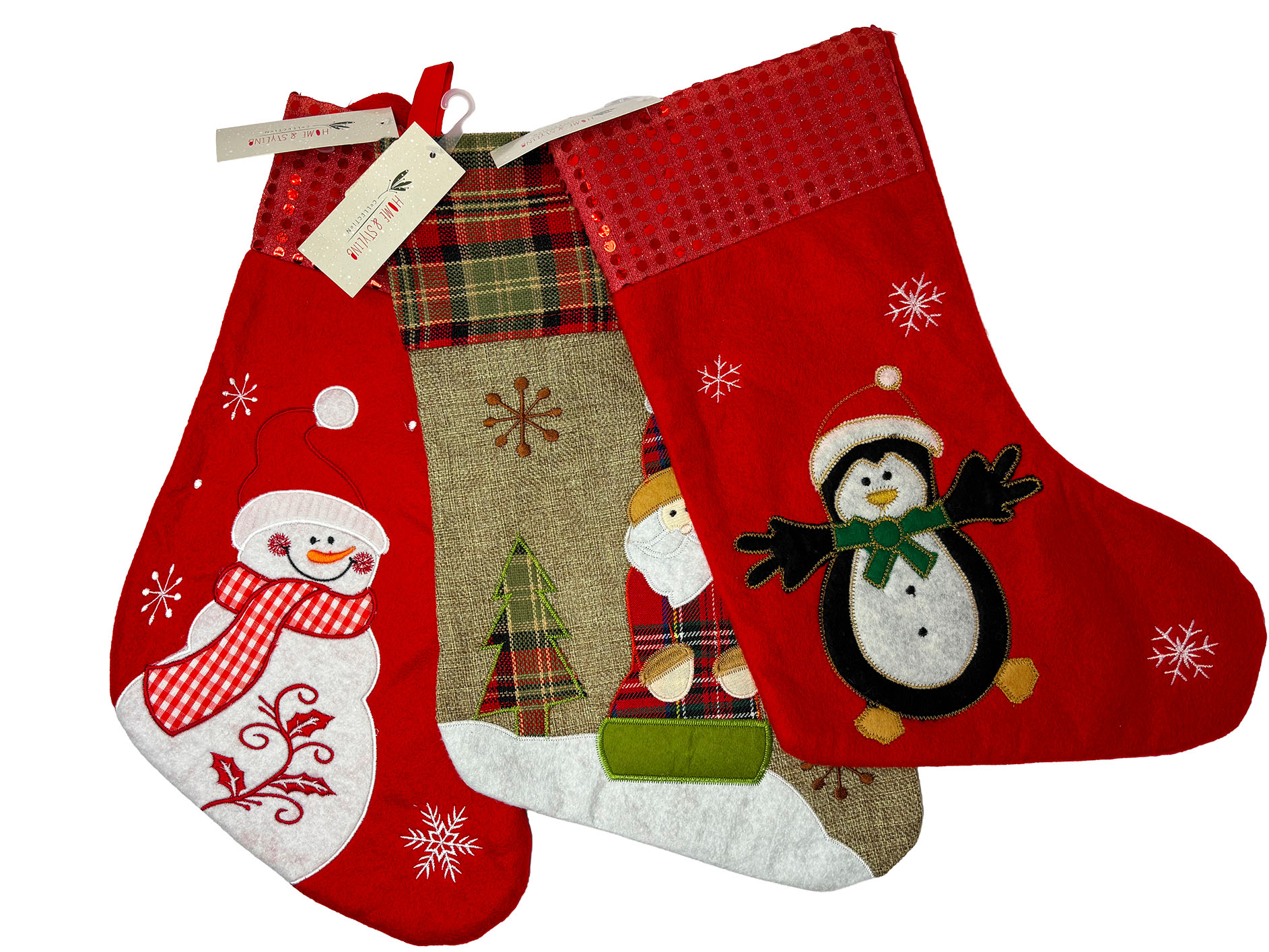 Cizmuliță de Crăciun p/u cadouri 40 cm "Moș Crăciun cu Brad"