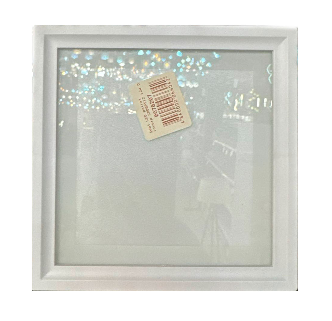 Встраиваемый квадратный LED-светильник SMDGPS12 12W, Ø160 мм, 4000K, LuminaLED